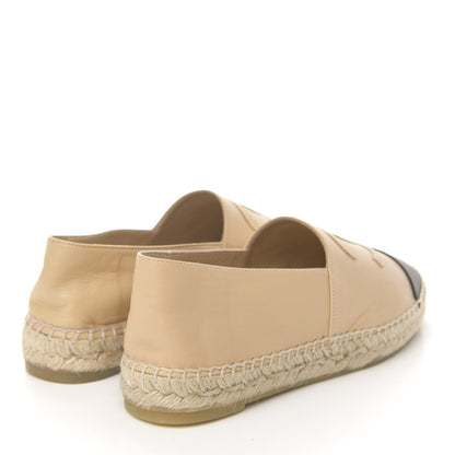 Chanel Lambskin CC Espadrilles 39 Beige Black 4 of 10