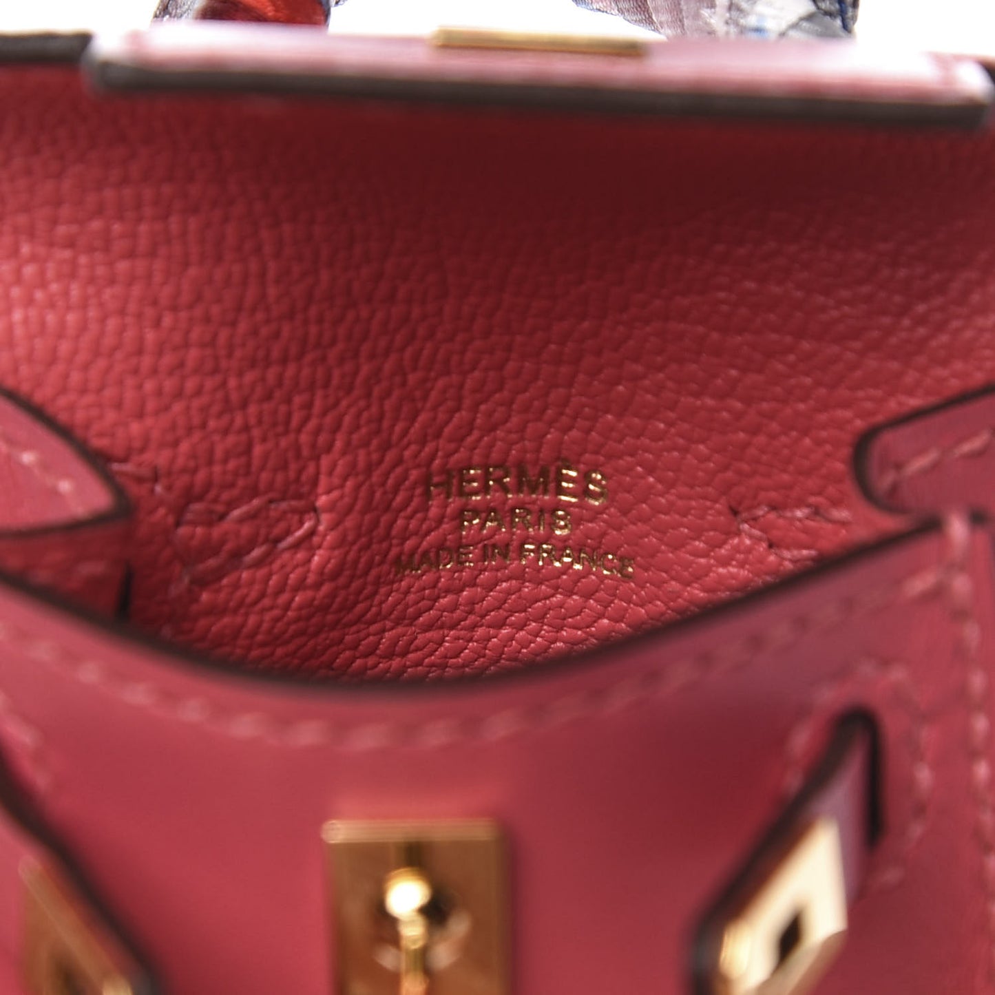 Tadelakt Mini Kelly Twilly Bag Charm Rose Lipstick
