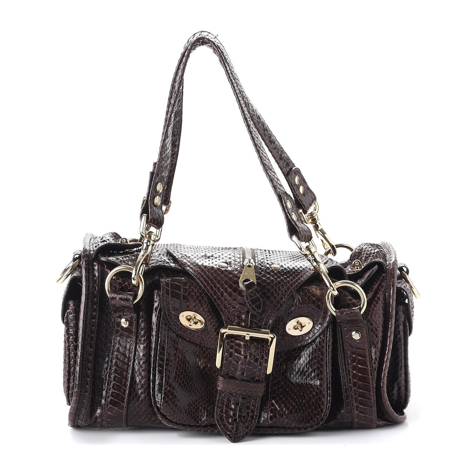 Python Alana Shoulder Bag Dark Brown