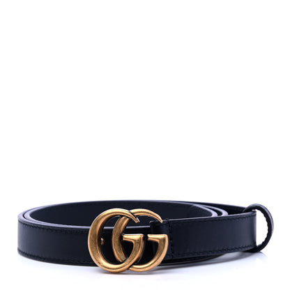 Gucci Calfskin Double G 20mm Belt 70 28 Black 1 of 6