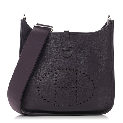 Hermes Taurillon Clemence Evelyne III PM Raisin 1 of 13