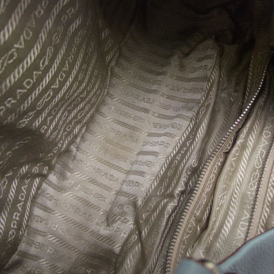 Vitello Daino Shoulder Bag Blue