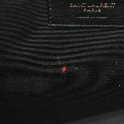 Saint Laurent Grain De Poudre Textured Mixed Matelasse Large Triquilt Monogram Monochrome Satchel Black 11 of 14
