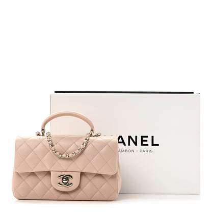 Chanel Lambskin Quilted Mini Top Handle Rectangular Flap Light Pink 11 of 11