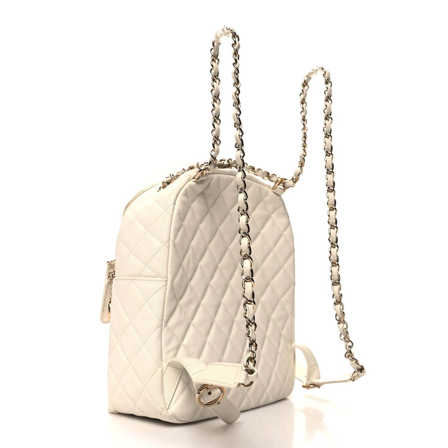 Caviar Quilted Small CC Day Backpack White
