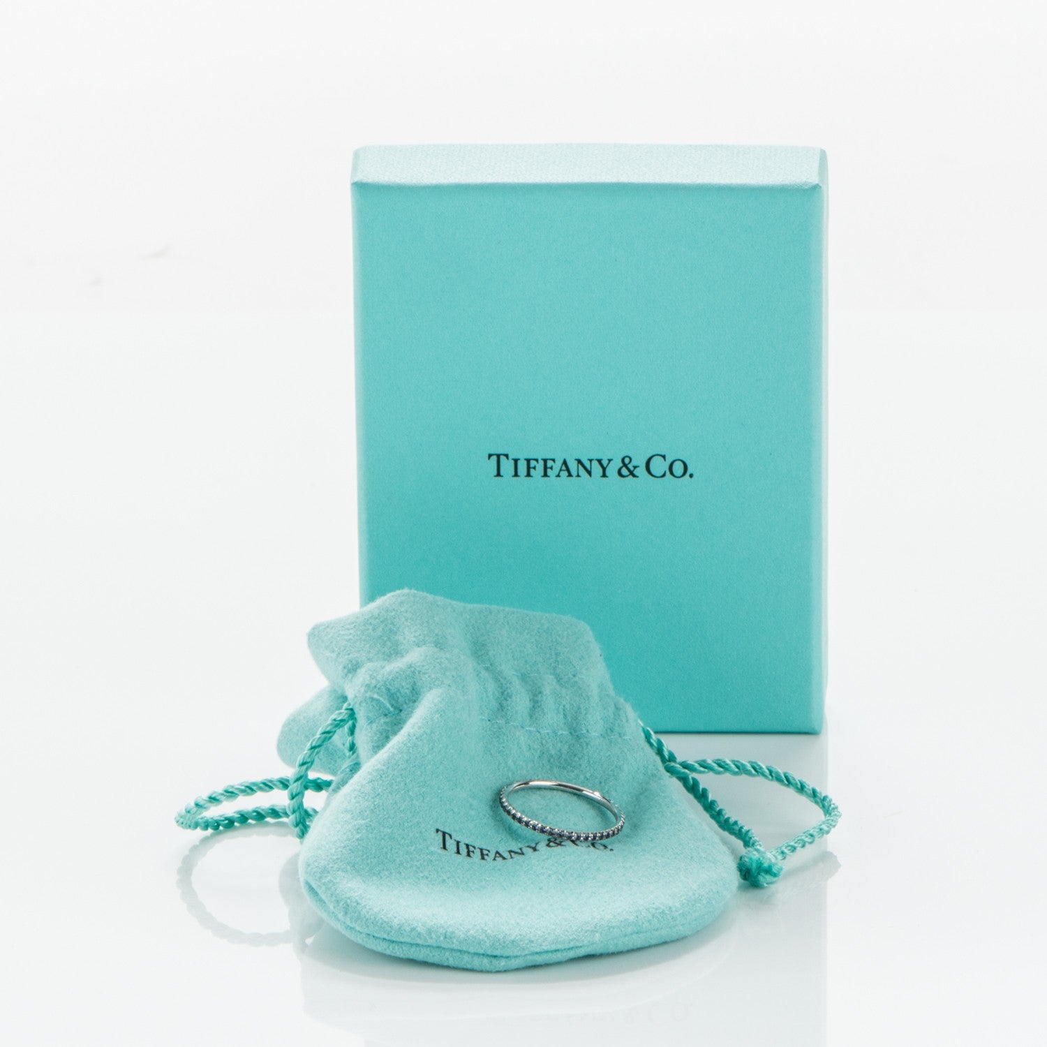 Tiffany 18K White Gold Iolite Metro Ring 7 6 of 6