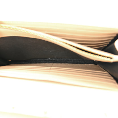 Saint Laurent Grain De Poudre Matelasse Chevron Monogram Chain Wallet Light Beige 6 of 13