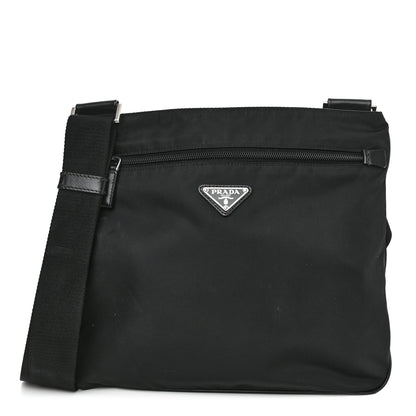 Prada Nylon Vela Flat Messenger Bag Black 1 of 10