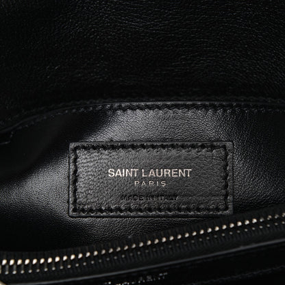 Saint Laurent Sheepskin Matelasse Chevron Monogram Medium College Bag Black 8 of 8