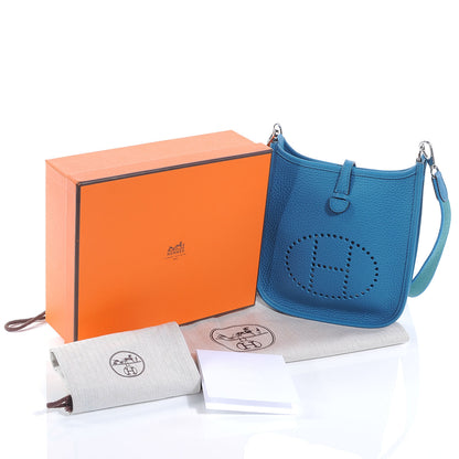 Hermes Taurillon Clemence Evelyne TPM Bleu Izmir 5 of 8