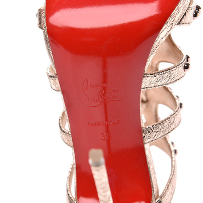 Christian Louboutin Specchio Vintage Amazoutiful 120 Lace Up Sandals 38 Rose Gold 6 of 8