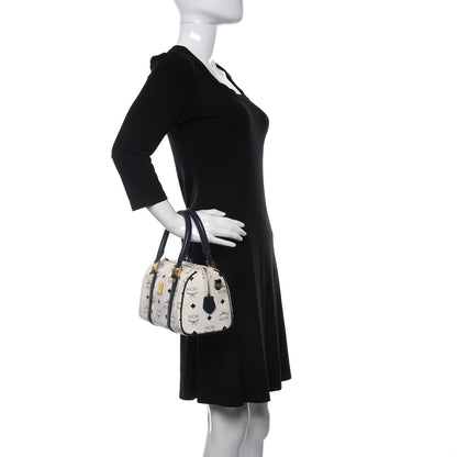 MCM Visetos Boston Satchel Satchel White 2 of 11