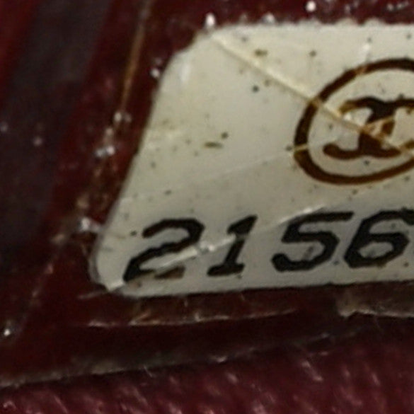 Caviar Quilted Mini Rectangular Flap Dark Red