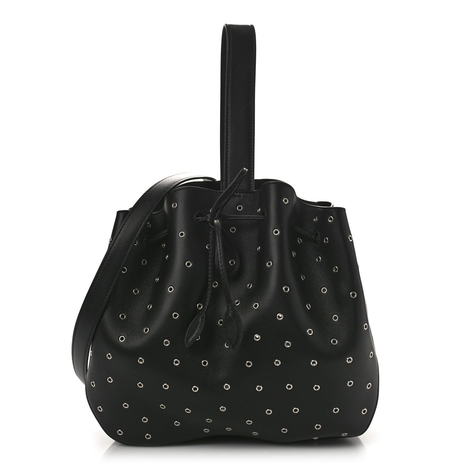 Alaia Calfskin Grommet Rose-Marie 28 Bag Black 1 of 8