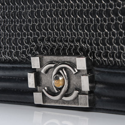 Chanel Lambskin Quilted Small Chain Mail Boy Flap Black 5 of 8