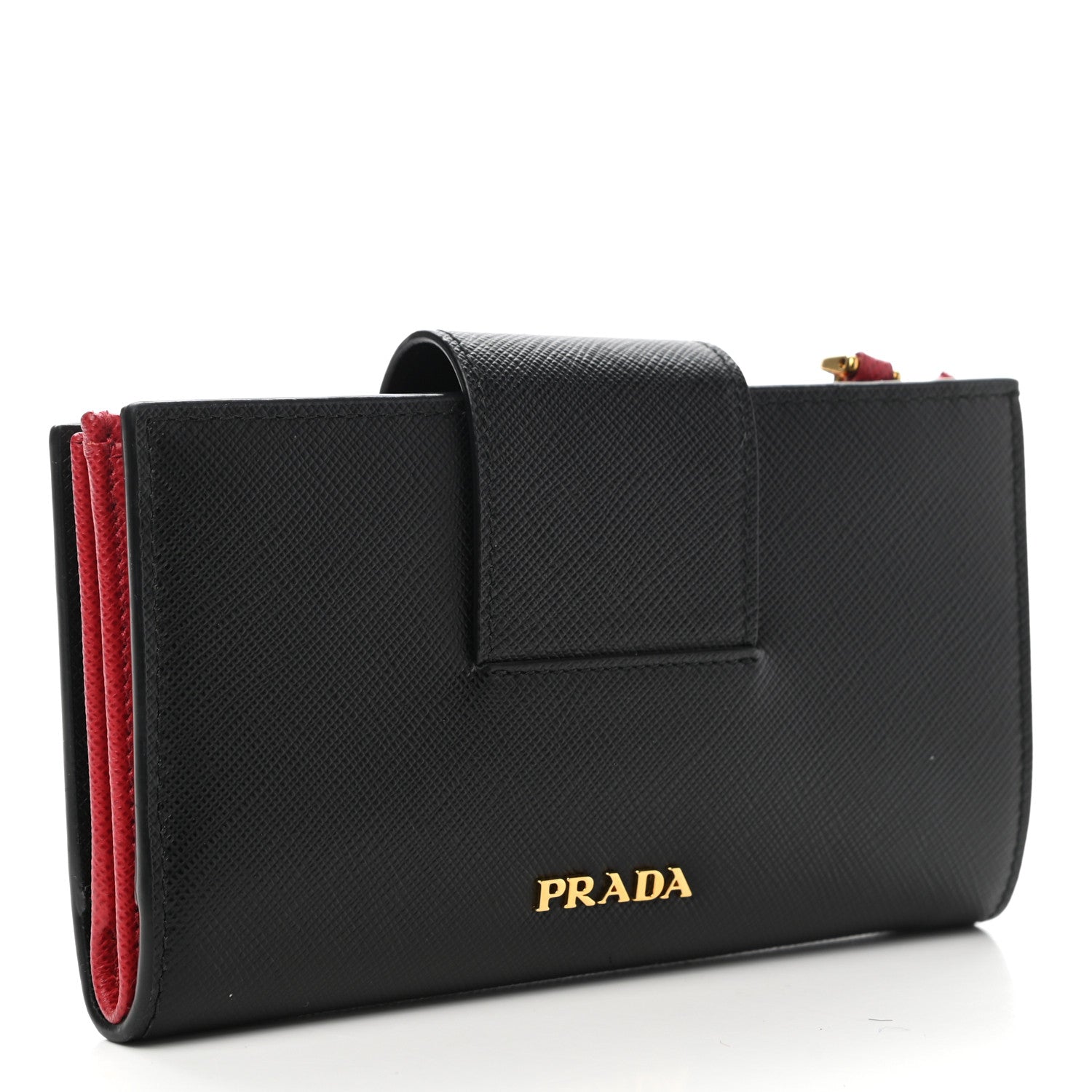 Prada Saffiano Smalto Robot Small Wallet Black Fuocco 3 of 7