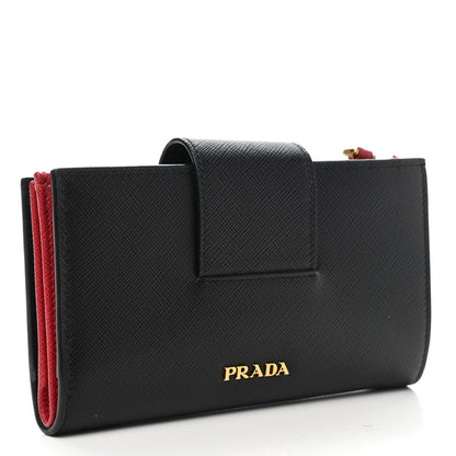 Prada Saffiano Smalto Robot Small Wallet Black Fuocco 3 of 7