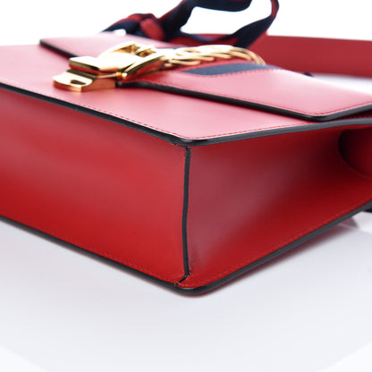 Gucci Calfskin Small Sylvie Shoulder Bag Hibiscus Red 9 of 10