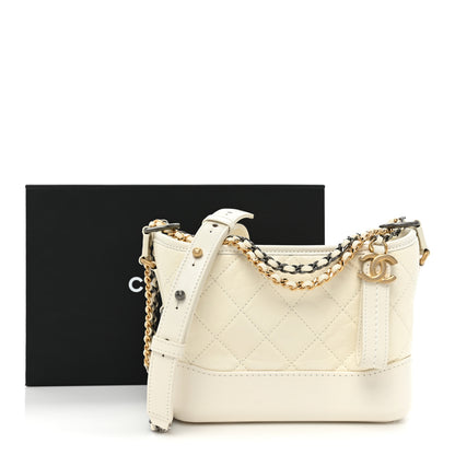 Chanel Aged Calfskin Quilted Small Gabrielle Hobo White 10 of 10