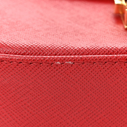 Prada Saffiano Lux Embleme Flap Shoulder Bag Fuoco 11 of 11