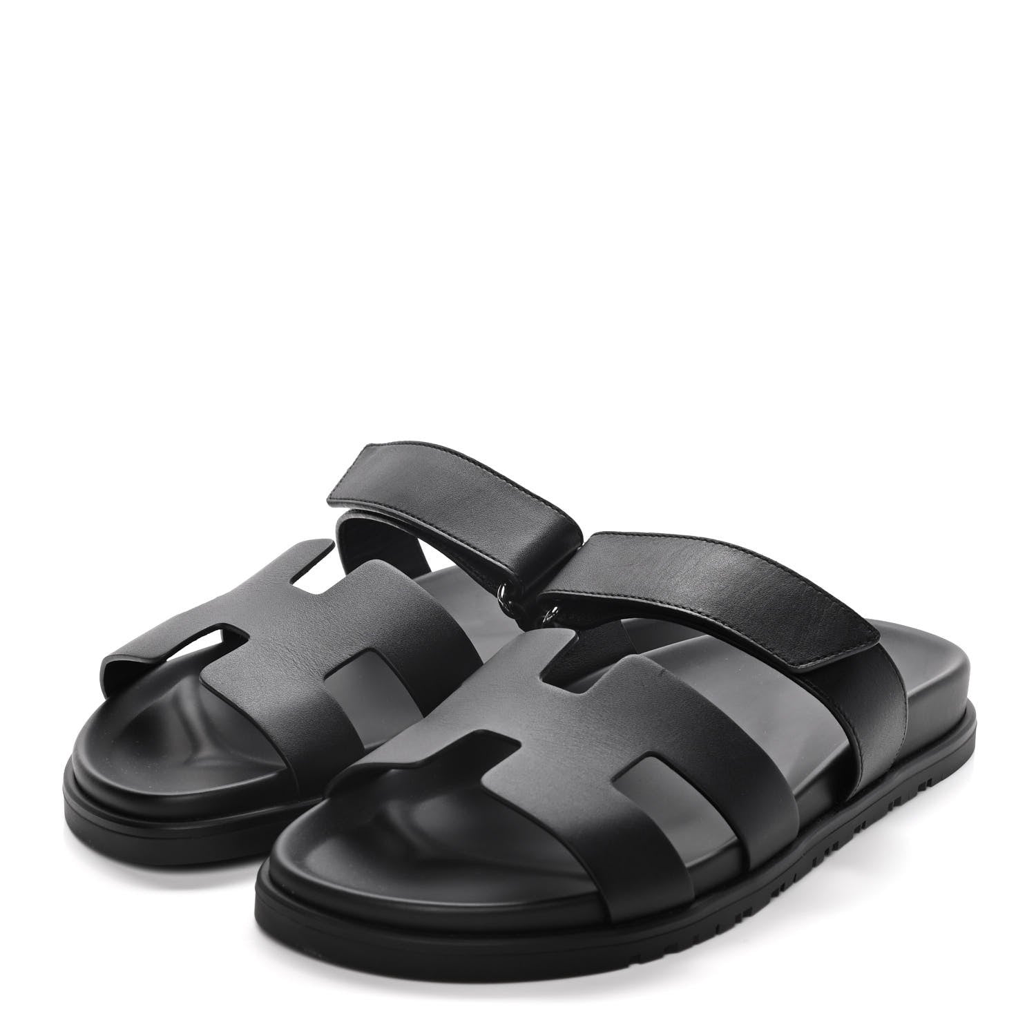Hermes Calfskin Womens Chypre Sandals 40 Black 3 of 10