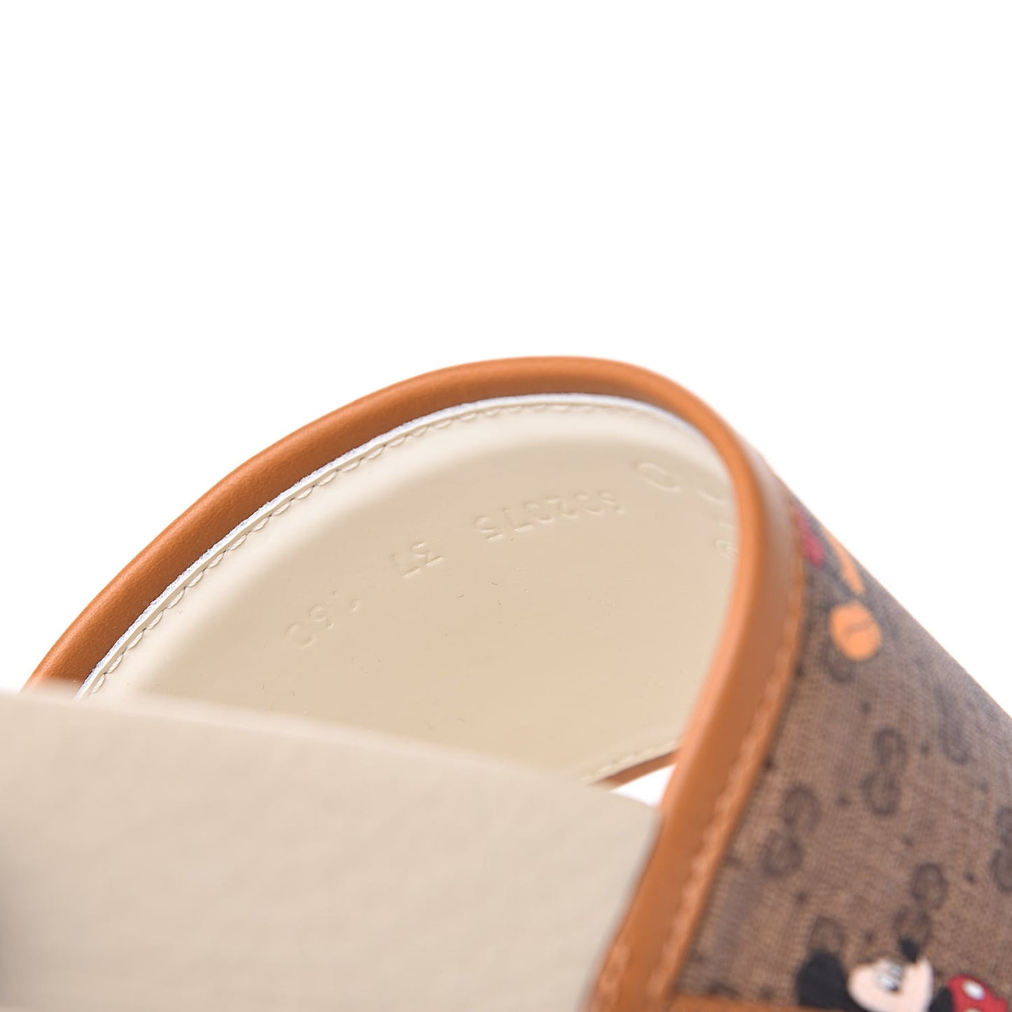 X DISNEY Mini Vintage GG Supreme Monogram Mickey Mouse Womens Slide Sandals 37 Beige Vintage Sun Oil