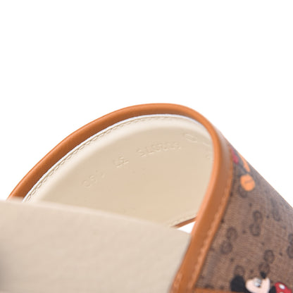 Gucci X DISNEY Mini Vintage GG Supreme Monogram Mickey Mouse Womens Slide Sandals 37 Beige Vintage Sun Oil 10 of 11