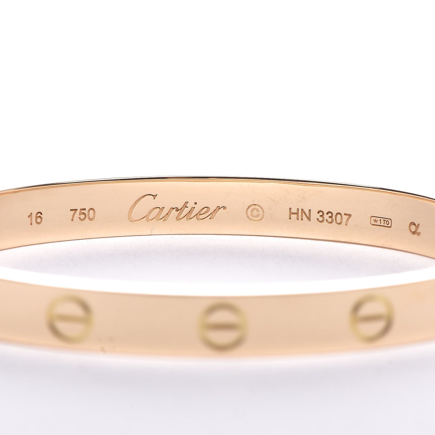 18K Yellow Gold LOVE Bracelet 16