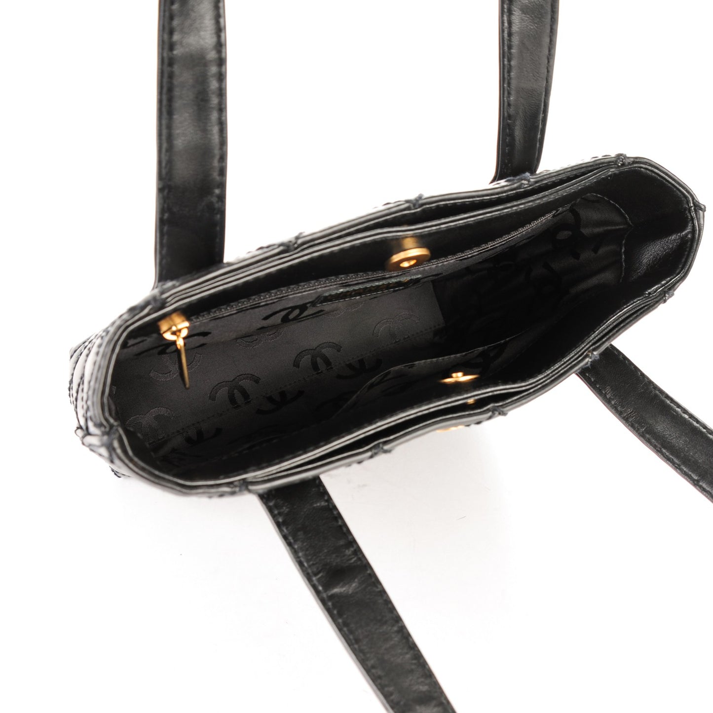 Calfskin Wild Stitch Tote Black