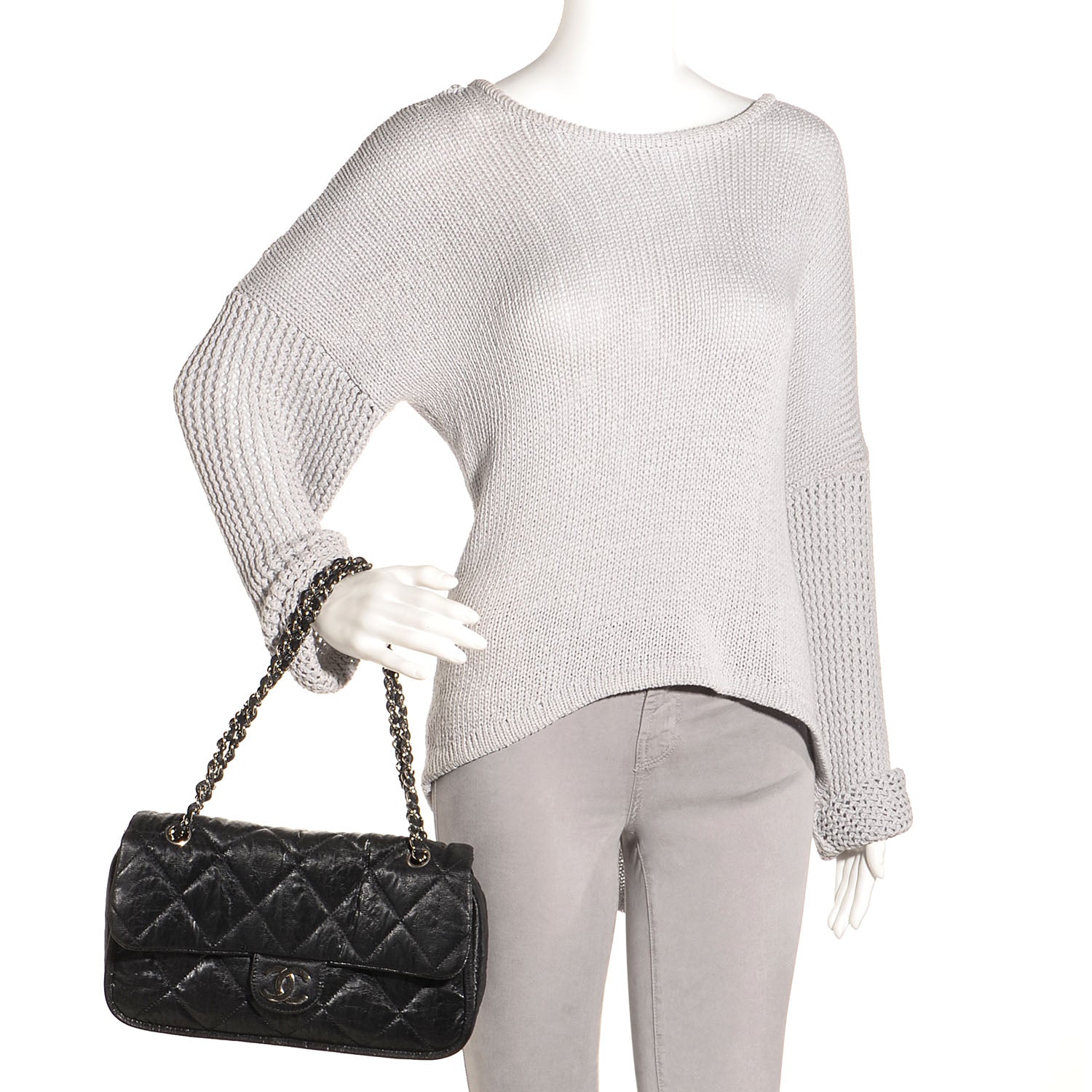Chanel Coated Canvas Le Marais Flap Black 2 of 8