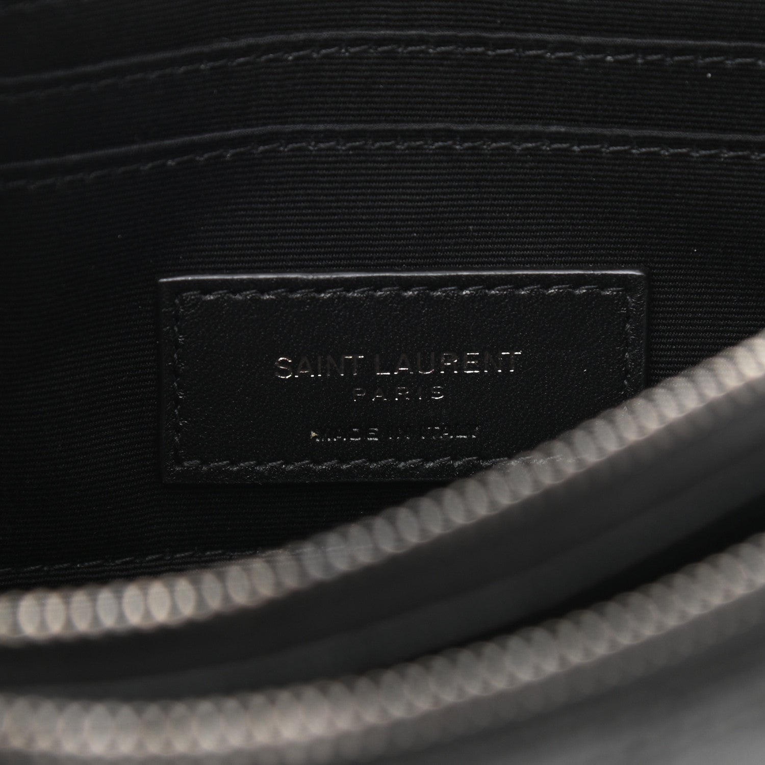Saint Laurent Grained Lambskin Quilted Mini Becky Double Zip Bag Black 7 of 13