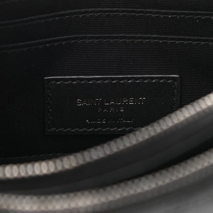 Saint Laurent Grained Lambskin Quilted Mini Becky Double Zip Bag Black 7 of 13