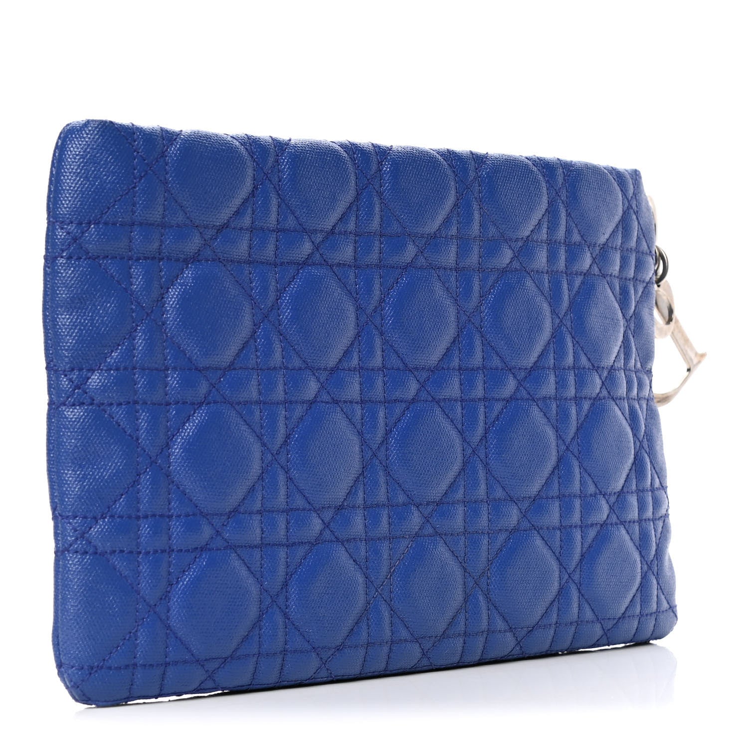 Christian Dior Coated Canvas Cannage Panarea Pouch Blue 2 of 5