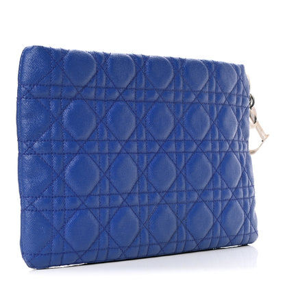 Christian Dior Coated Canvas Cannage Panarea Pouch Blue 2 of 5