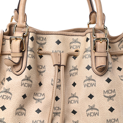 MCM Visetos Drawstring Bucket Bag Beige 7 of 11