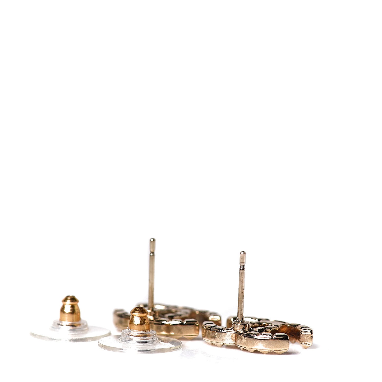 Studded CC Earrings Gold