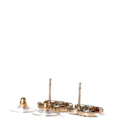 Chanel Studded CC Earrings Gold 3 of 4