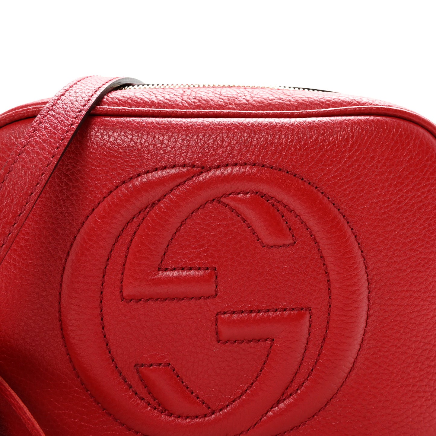 Pebbled Calfskin Small Soho Disco Bag Tabasco Red