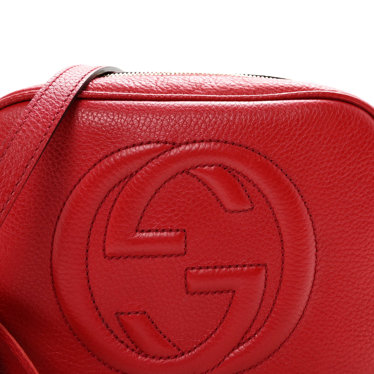 Gucci Pebbled Calfskin Small Soho Disco Bag Tabasco Red 8 of 10