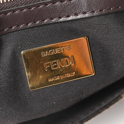 Fendi Fabric Jacquard FF 1974 Multipocket Baguette Tobacco Moro 6 of 9