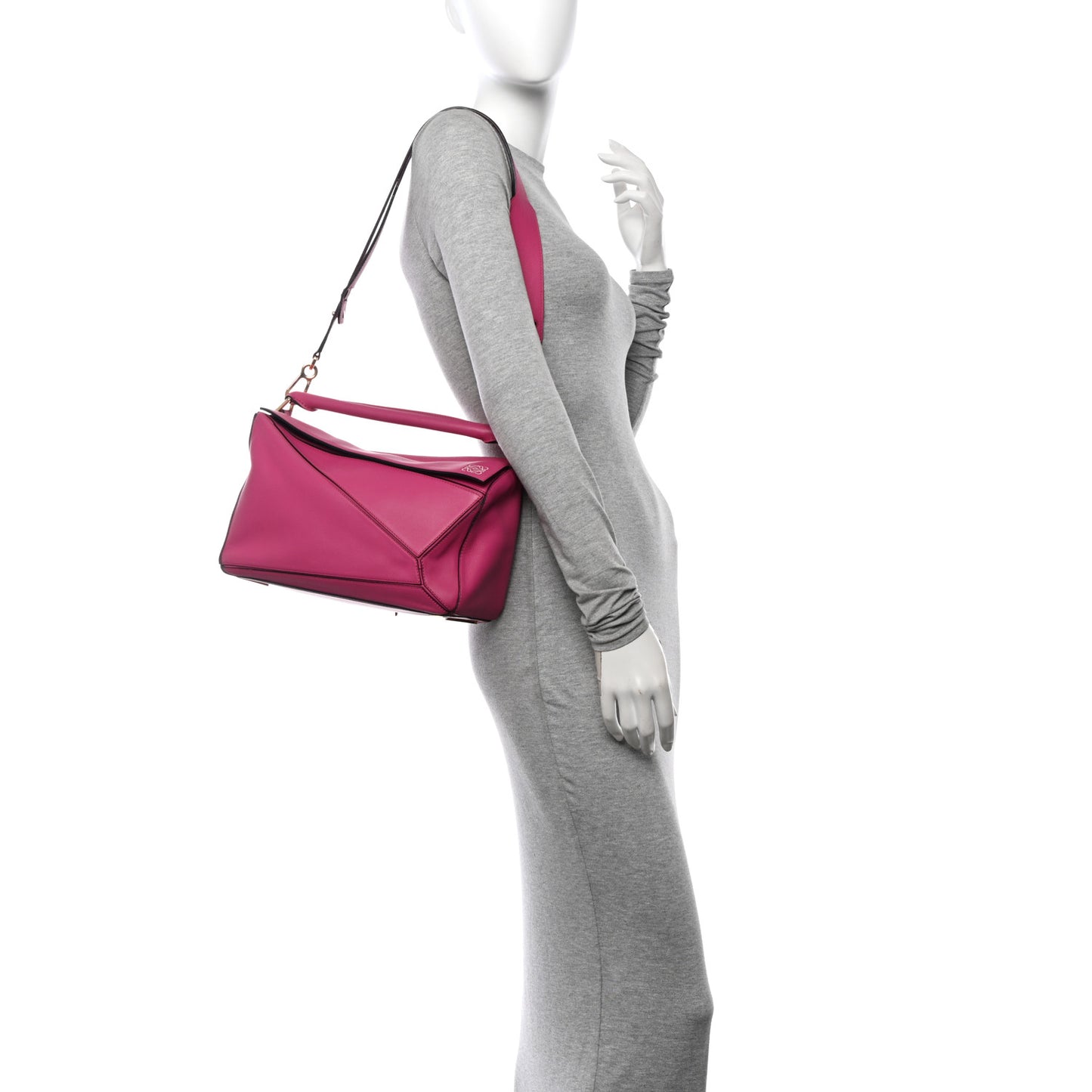 Calfskin Medium Puzzle Bag Fuchsia