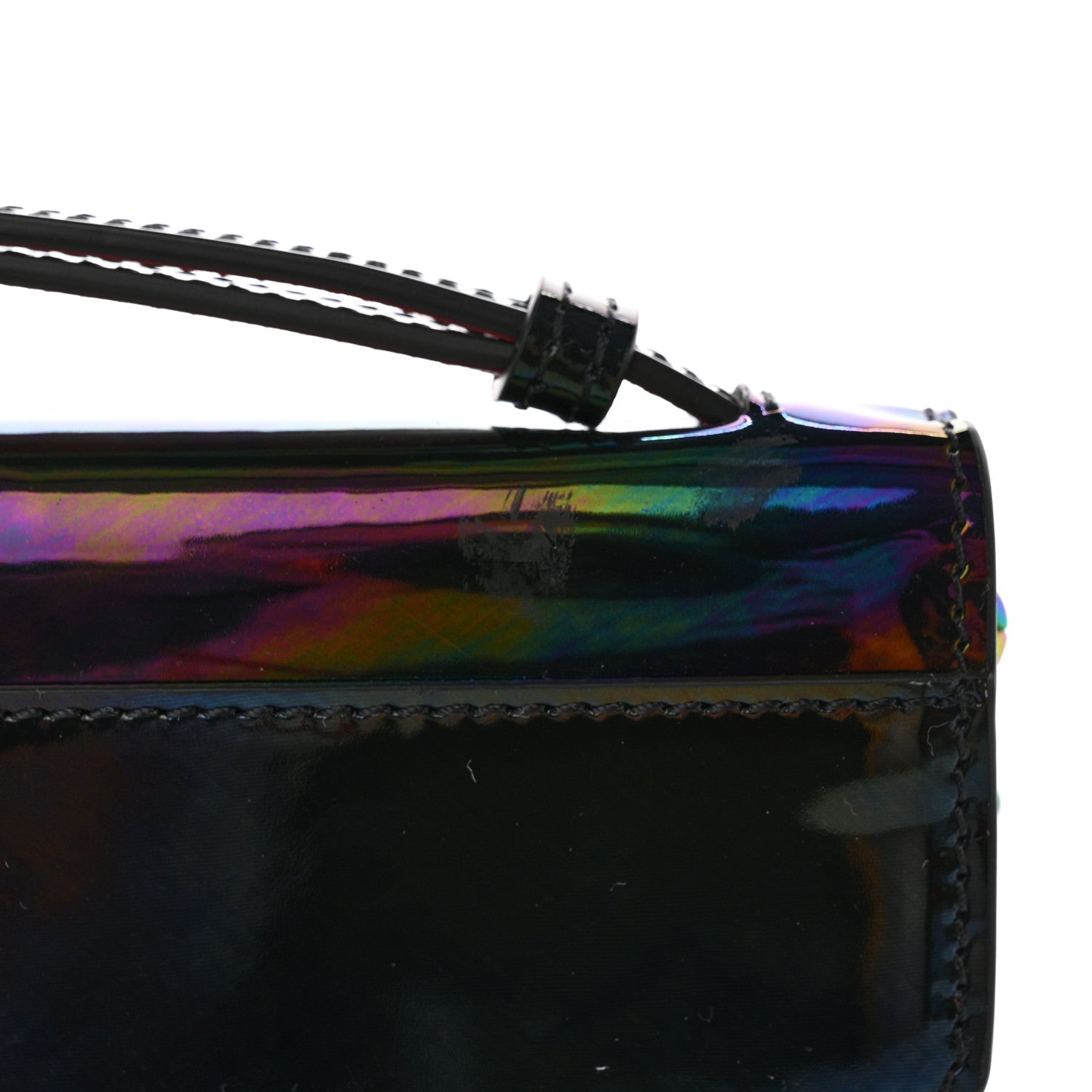 Christian Louboutin Iridescent Patent Calfskin Mini Elisa Baguette Dark Rainbow 11 of 16