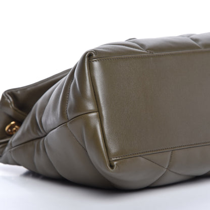 Saint Laurent Lambskin Quilted Medium Loulou Puffer Monogram Chain Satchel Seaweed 7 of 11