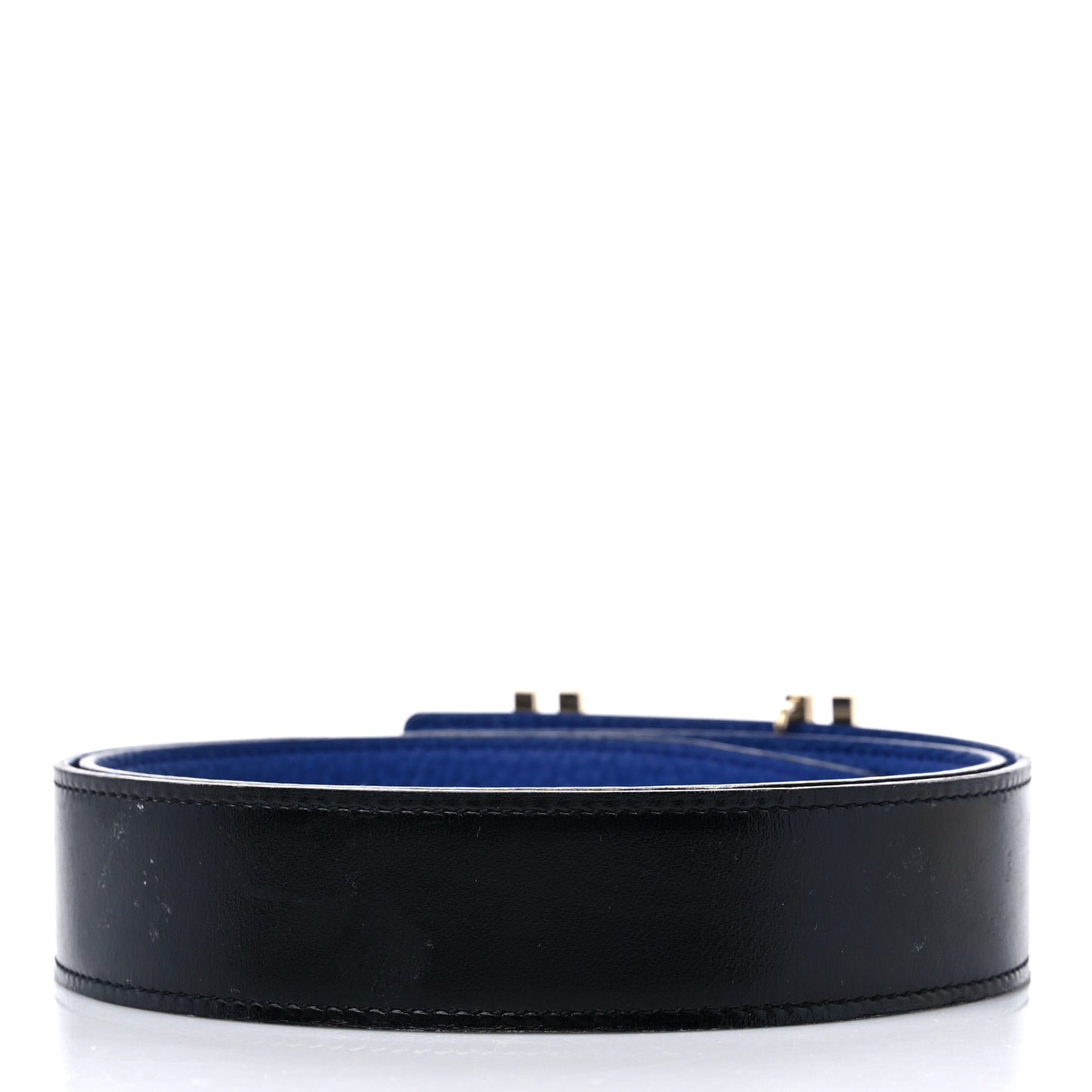 Box Togo 32mm Au Carre H Belt 80 32 Black Bleu Electrique