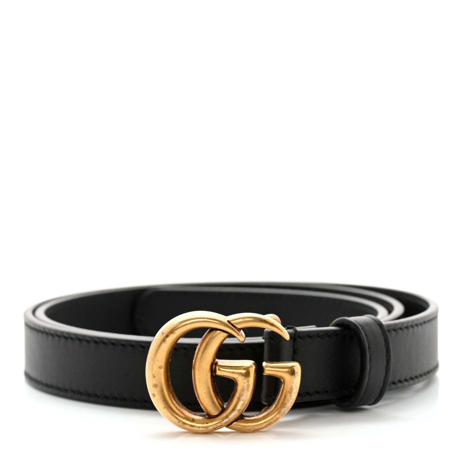 Gucci Calfskin Double G 20mm Belt 80 32 Black 1 of 6