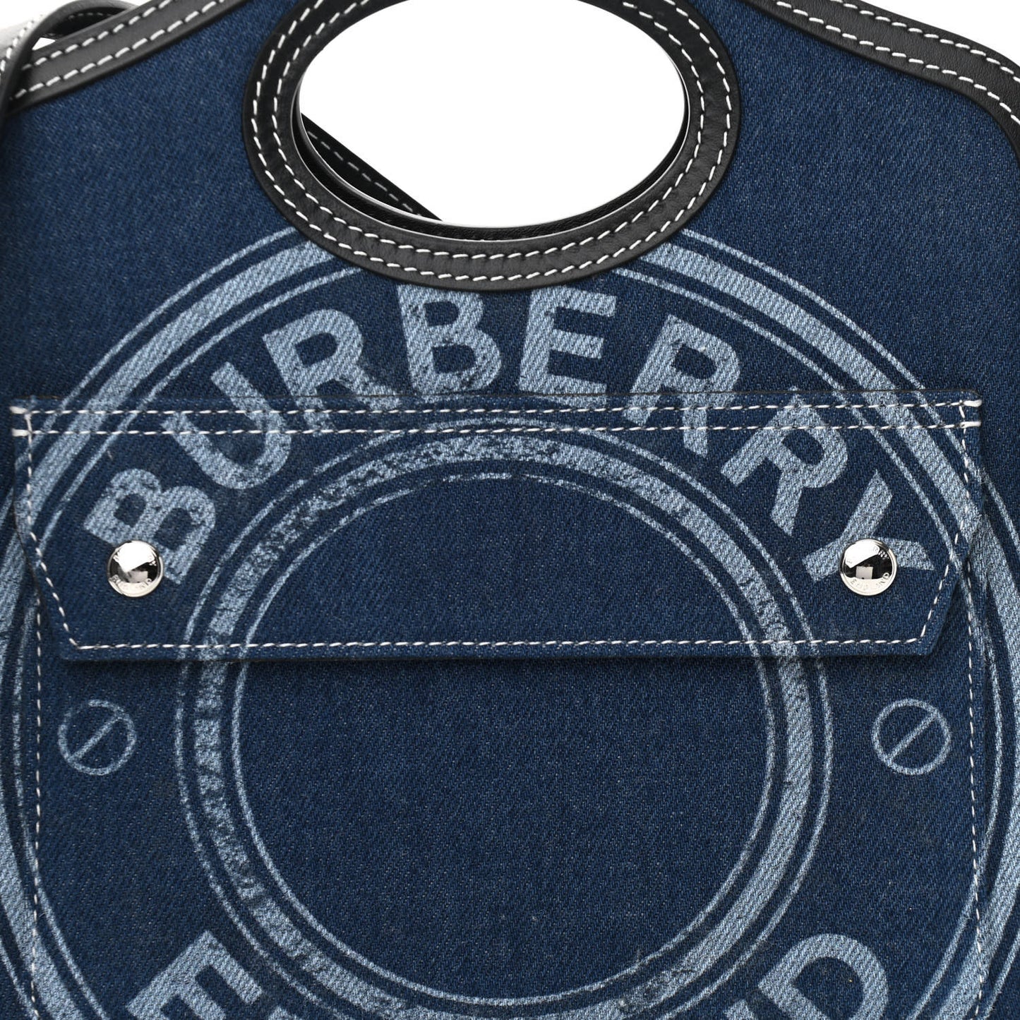 Denim Smooth Calfskin Mini Pocket Bag Blue