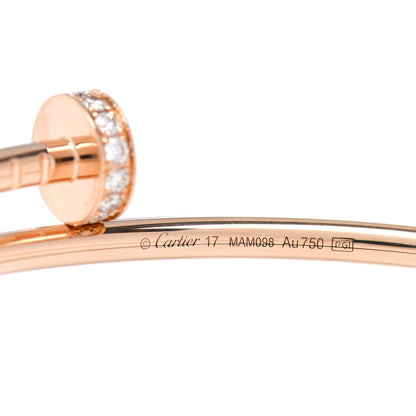 Cartier 18K Pink Gold Diamond Small Juste Un Clou Bracelet 17 4 of 5