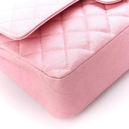 Chanel Iridescent Caviar Quilted Medium Double Flap Rose Pink 10 of 13