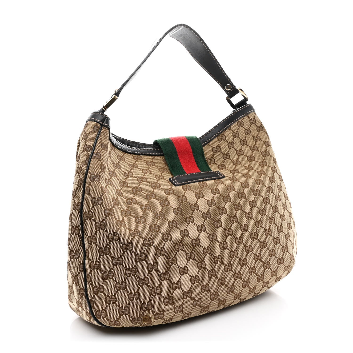 Gucci Monogram Large New Ladies Web Hobo Dark Brown 3 of 11