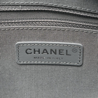 Chanel Metallic Crumpled Calfskin Chain 20s Signature Bowling Bag Silver 6 of 10